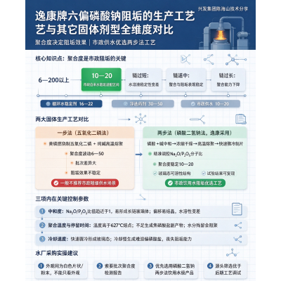 逸康牌六偏磷酸钠阻垢的生产工艺与其它不同固体剂型全维度对比